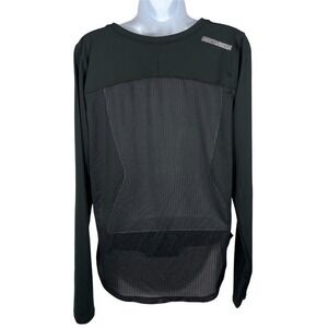 Under Armour Women Sz L Athletic Long-Sleeve Mesh Back Panel Zip Pocket Run-1748